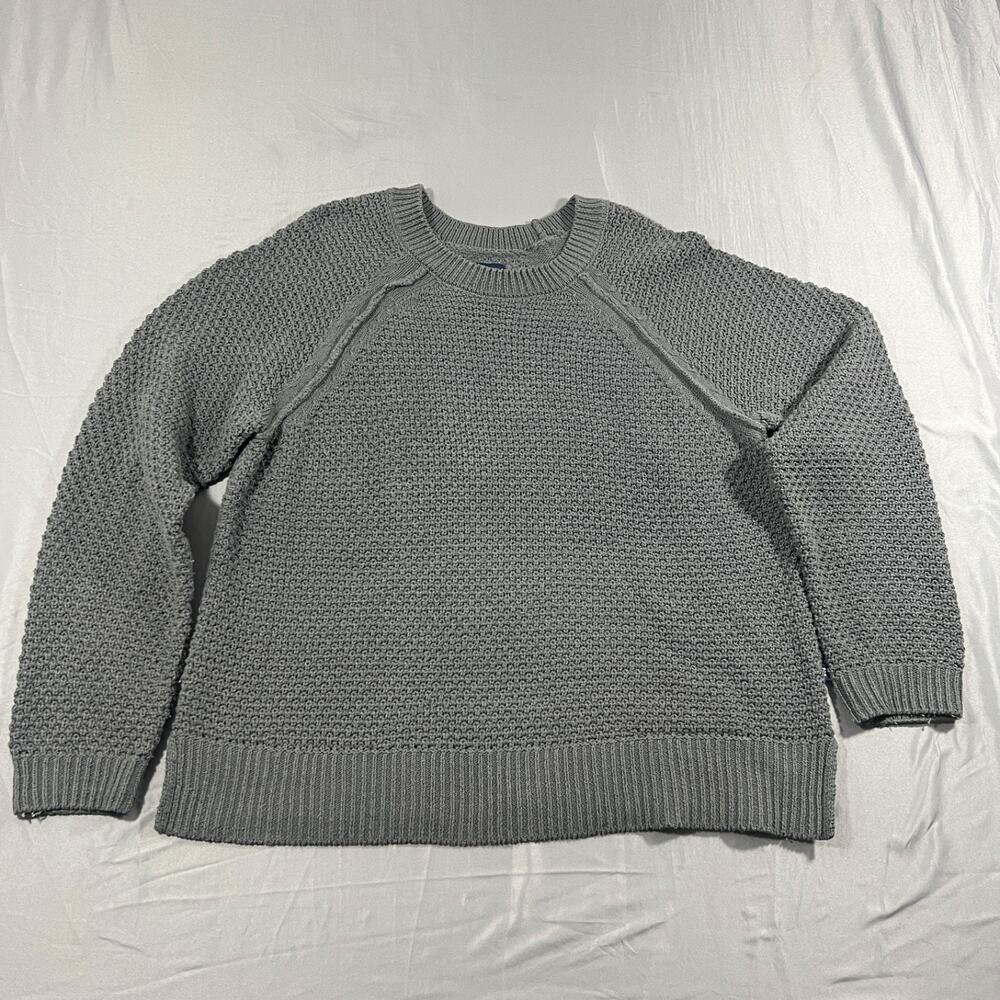 GAP Women’s Knit Sweater Gray Size M Crewneck Textured Cotton Blend